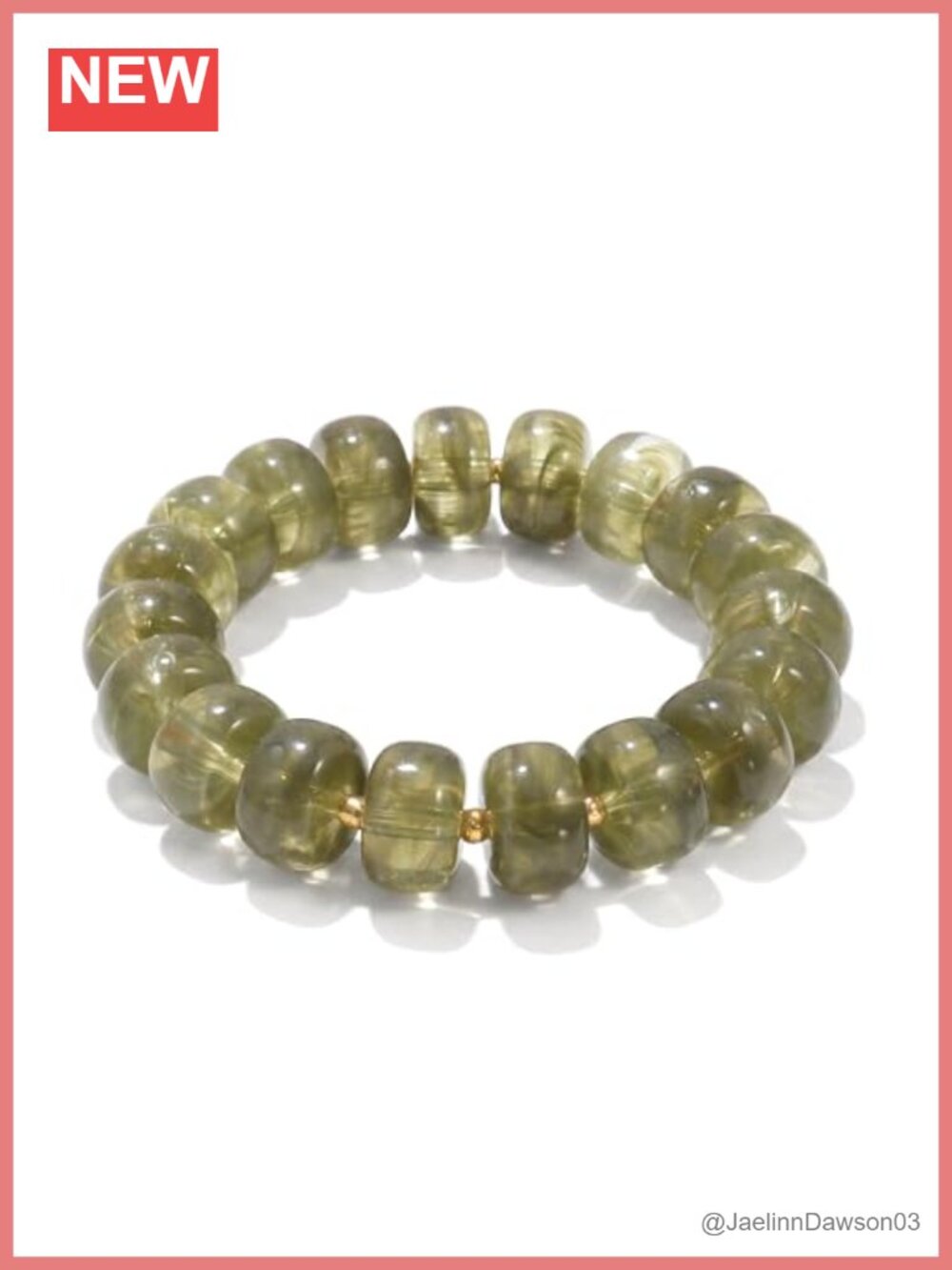 Acrylic Bead Stretch Bracelet - Chunky Stackable Bangle